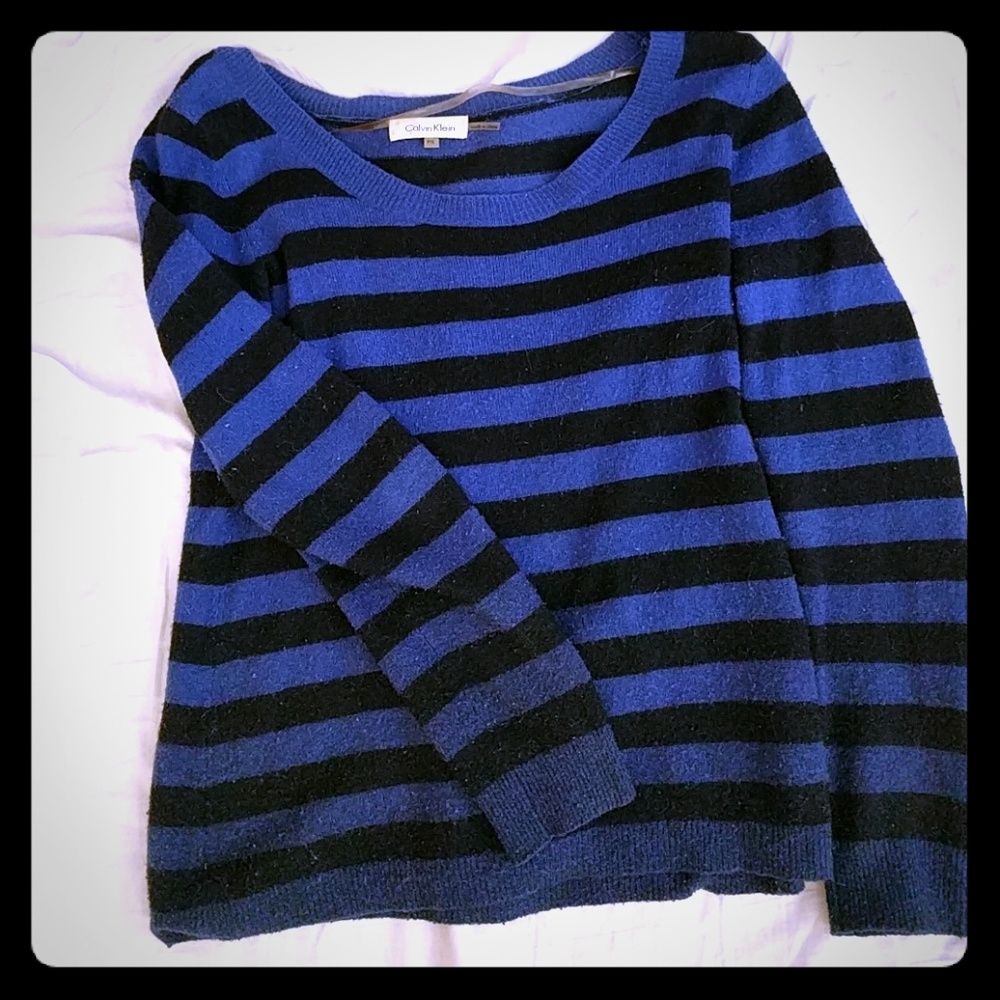 Calvin Klein Striped Blue Sweater